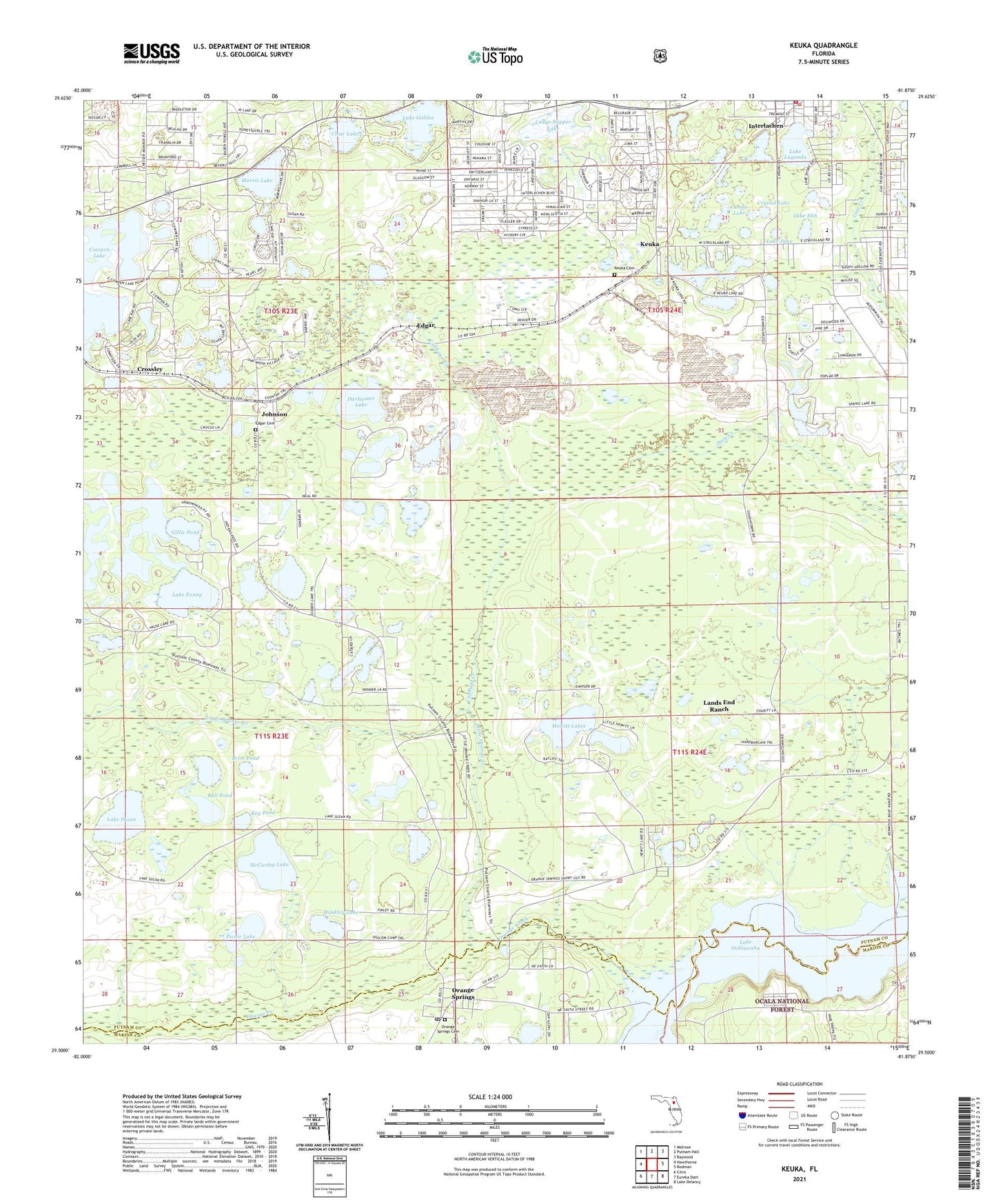 Keuka Florida US Topo Map Image