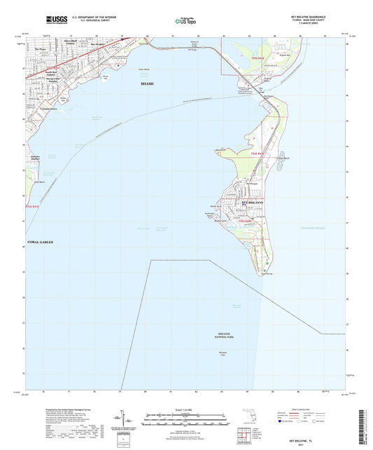 Key Biscayne Florida US Topo Map Image