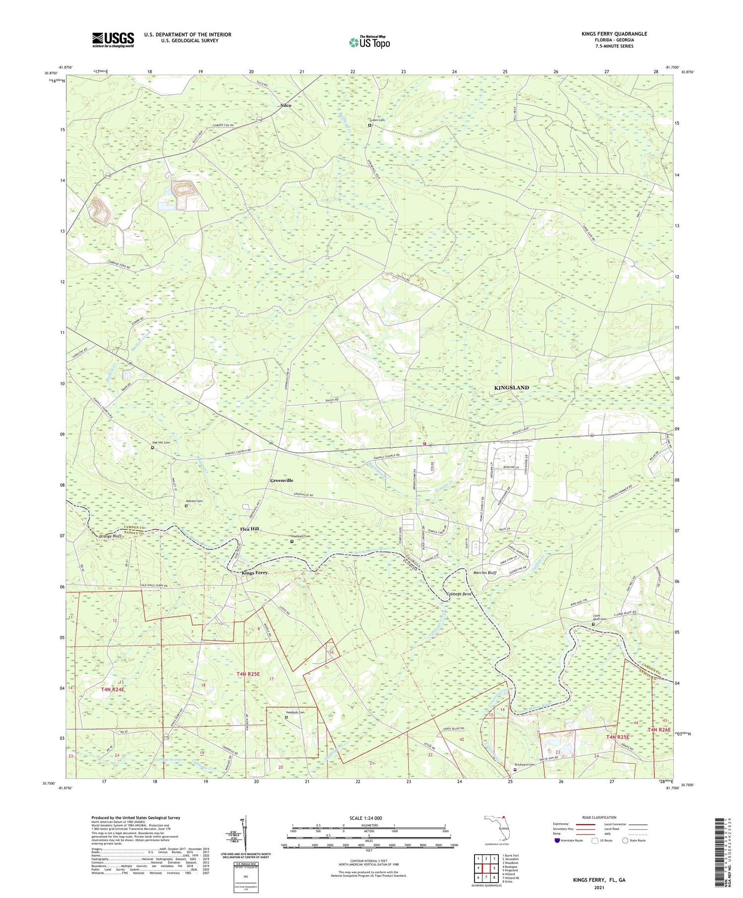 Kings Ferry Florida US Topo Map Image