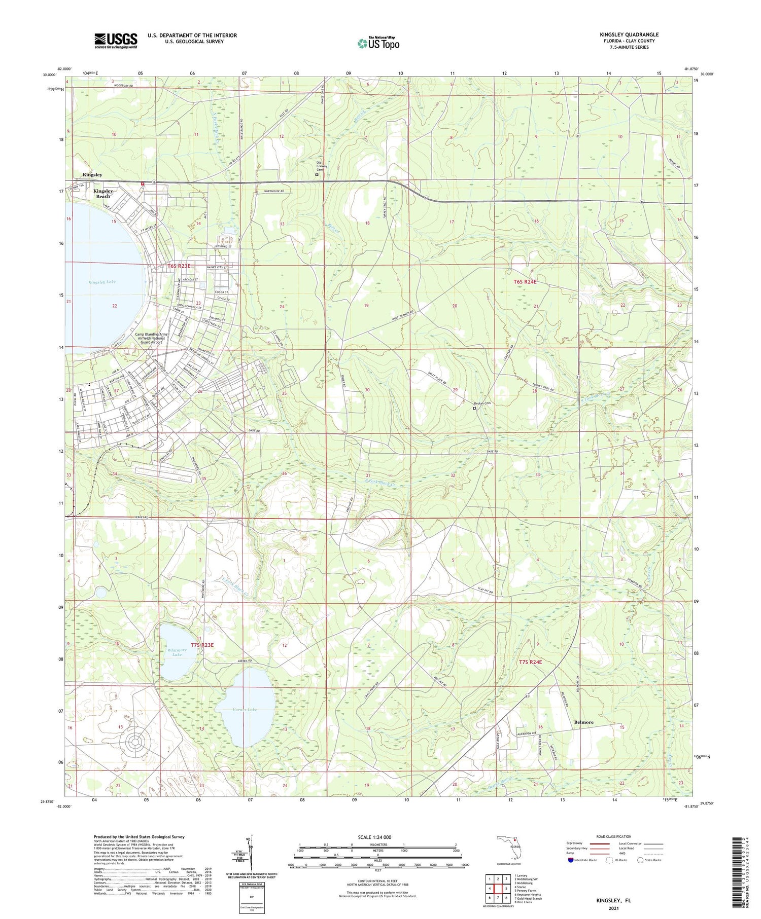 Kingsley Florida US Topo Map Image