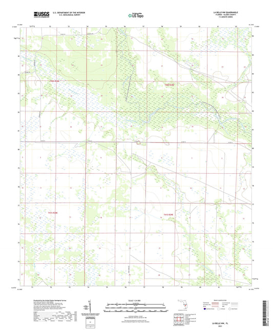 La Belle NW Florida US Topo Map Image