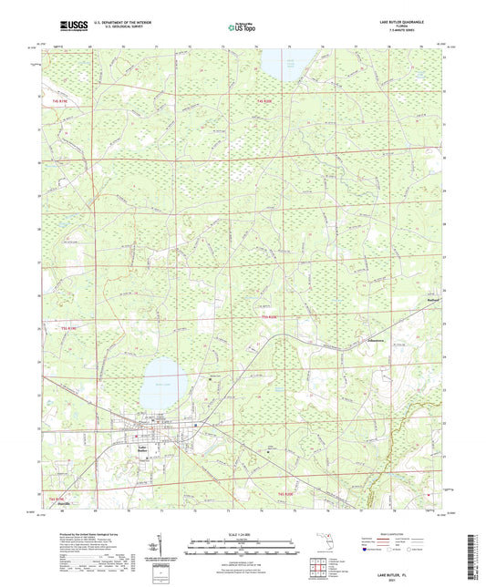 Lake Butler Florida US Topo Map Image