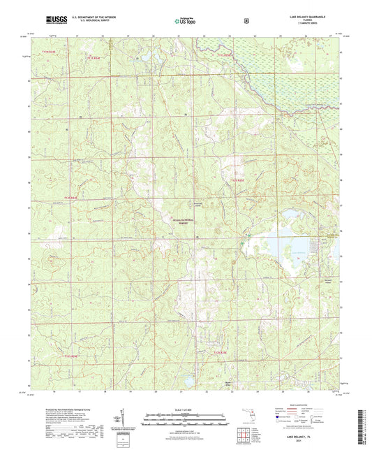 Lake Delancy Florida US Topo Map Image