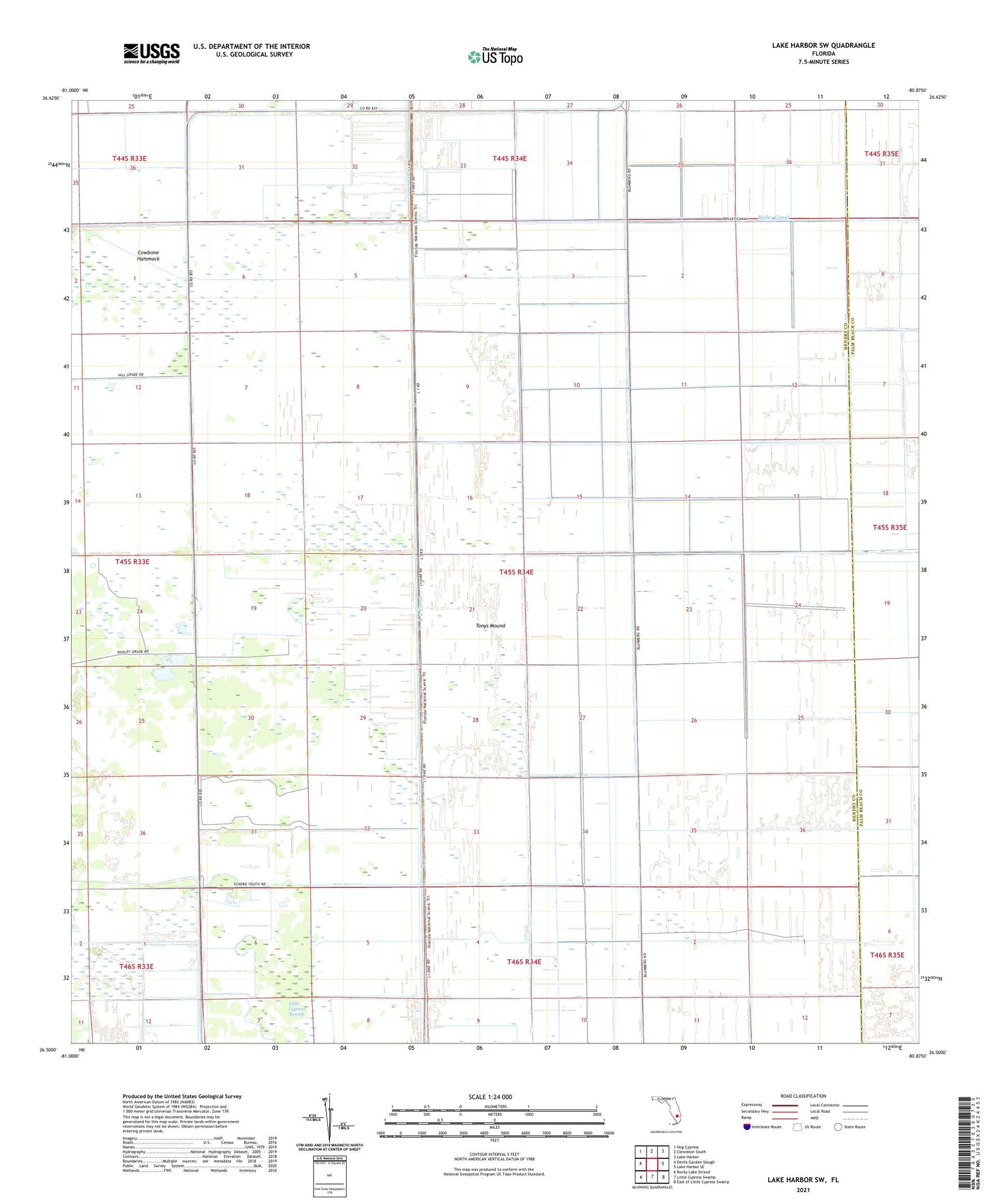 Lake Harbor SW Florida US Topo Map Image