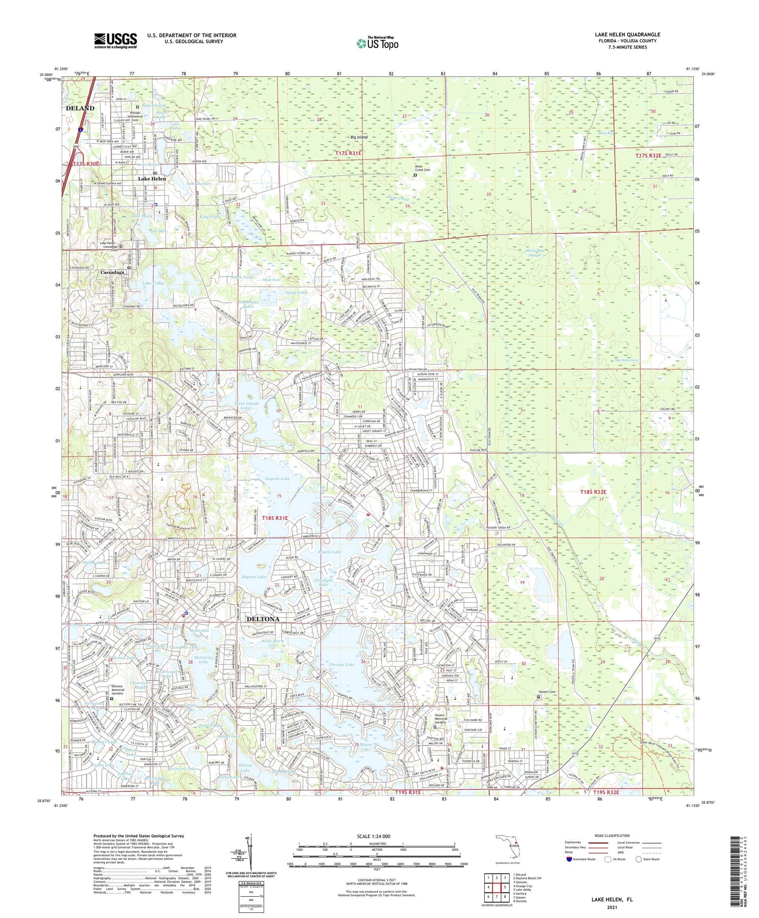 Lake Helen Florida US Topo Map Image