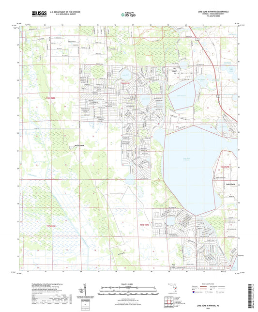 Lake June In Winter Florida US Topo Map Image