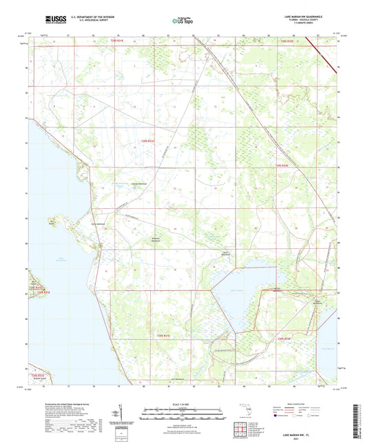 Lake Marian NW Florida US Topo Map Image