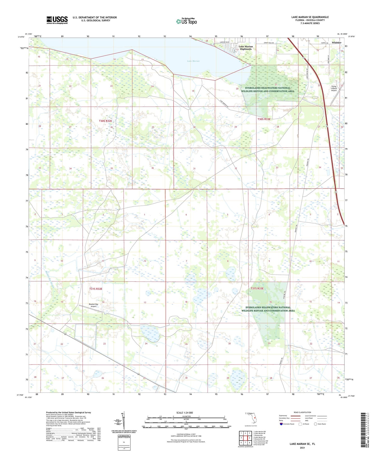 Lake Marian SE Florida US Topo Map Image