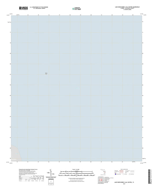 Lake Okeechobee 2 (All Water) Florida US Topo Map Image
