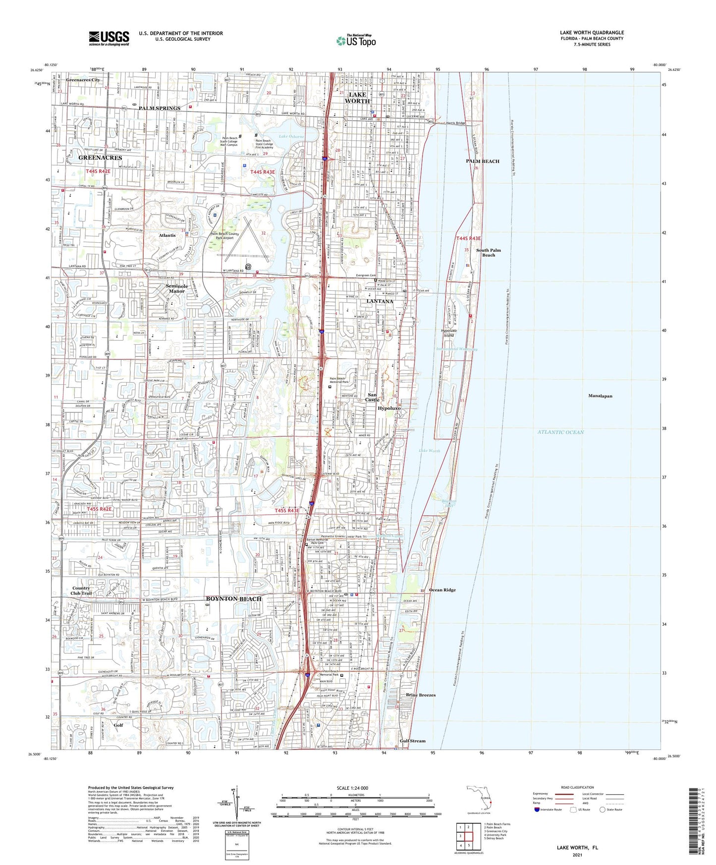 Lake Worth Florida US Topo Map Image