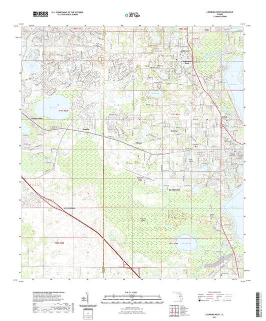 Leesburg West Florida US Topo Map Image
