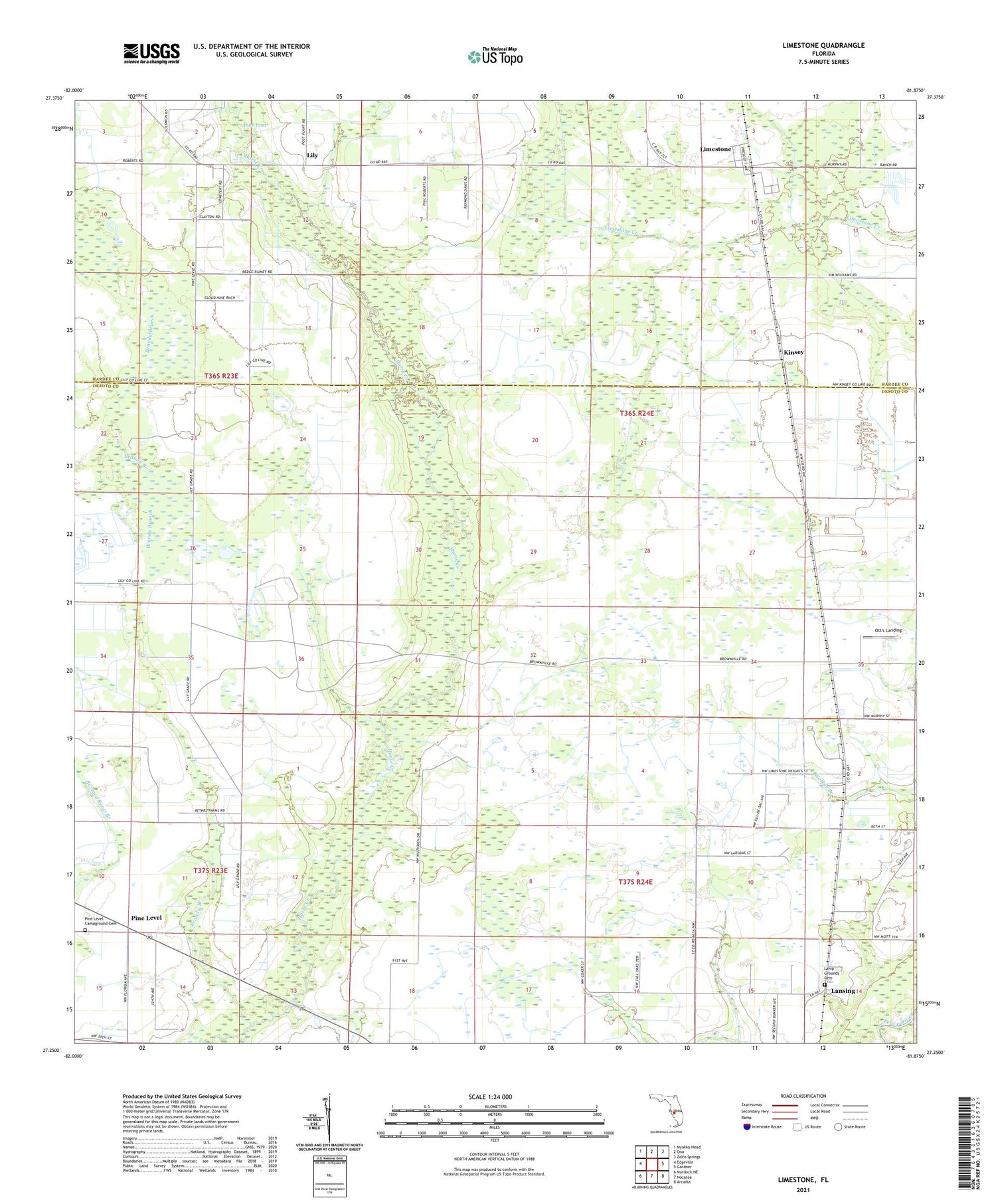 Limestone Florida US Topo Map Image