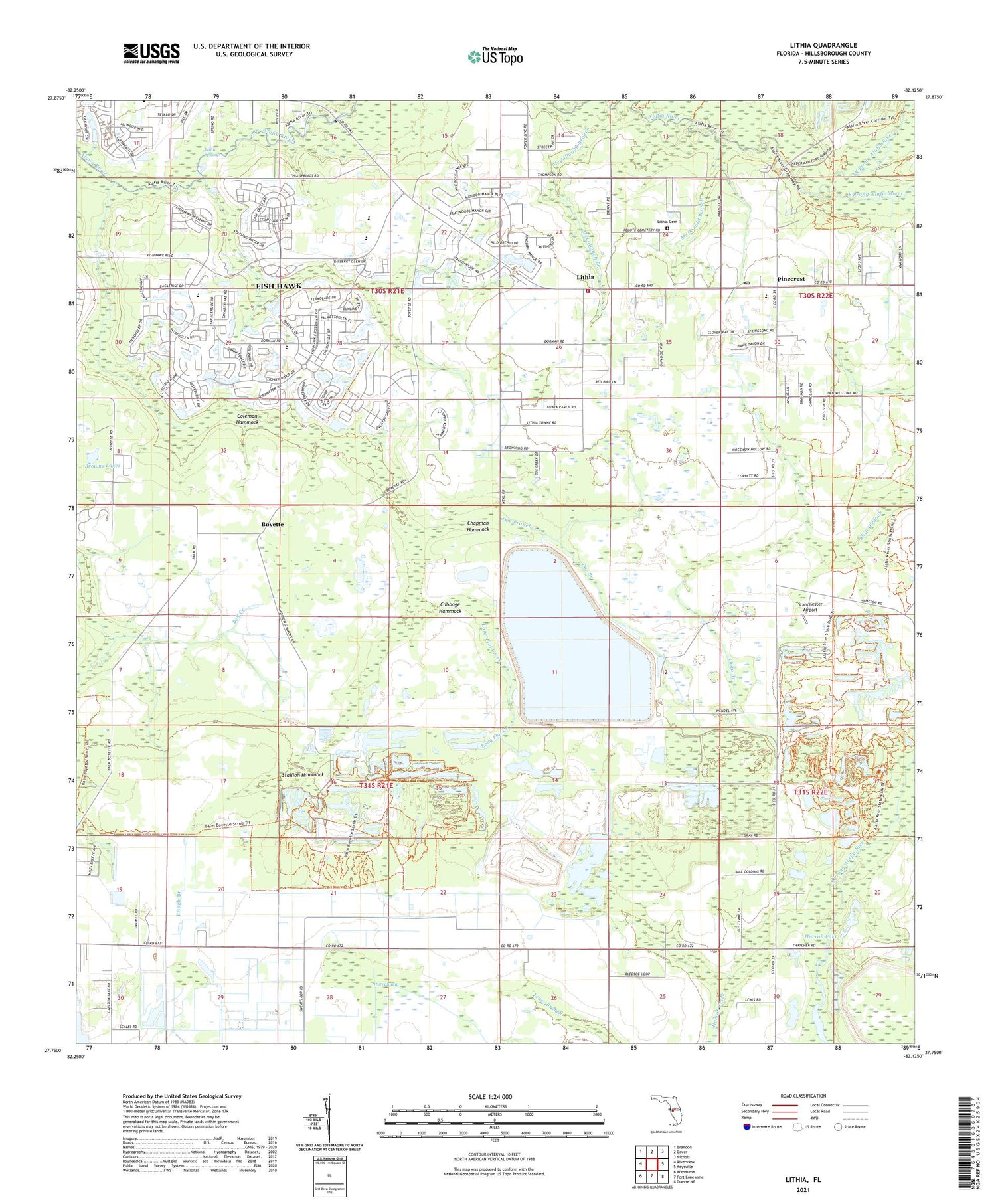 Lithia Florida US Topo Map Image