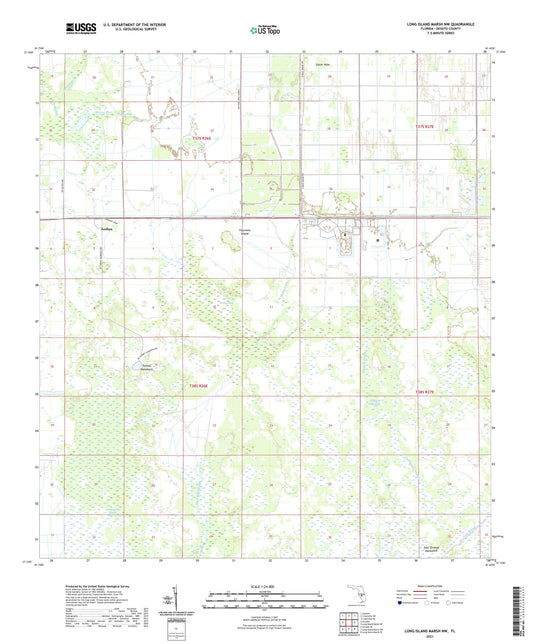 Long Island Marsh NW Florida US Topo Map Image