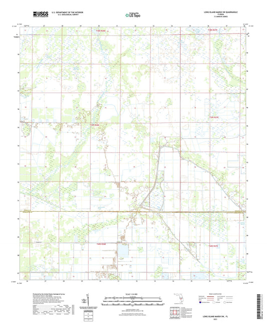 Long Island Marsh SW Florida US Topo Map Image