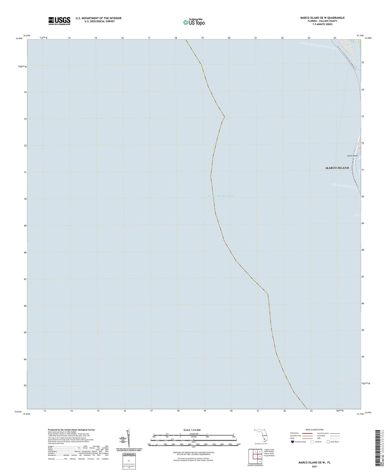 Marco Island OE W Florida US Topo Map Image