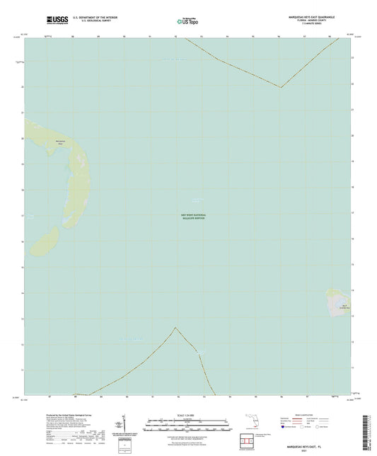 Marquesas Keys East Florida US Topo Map Image