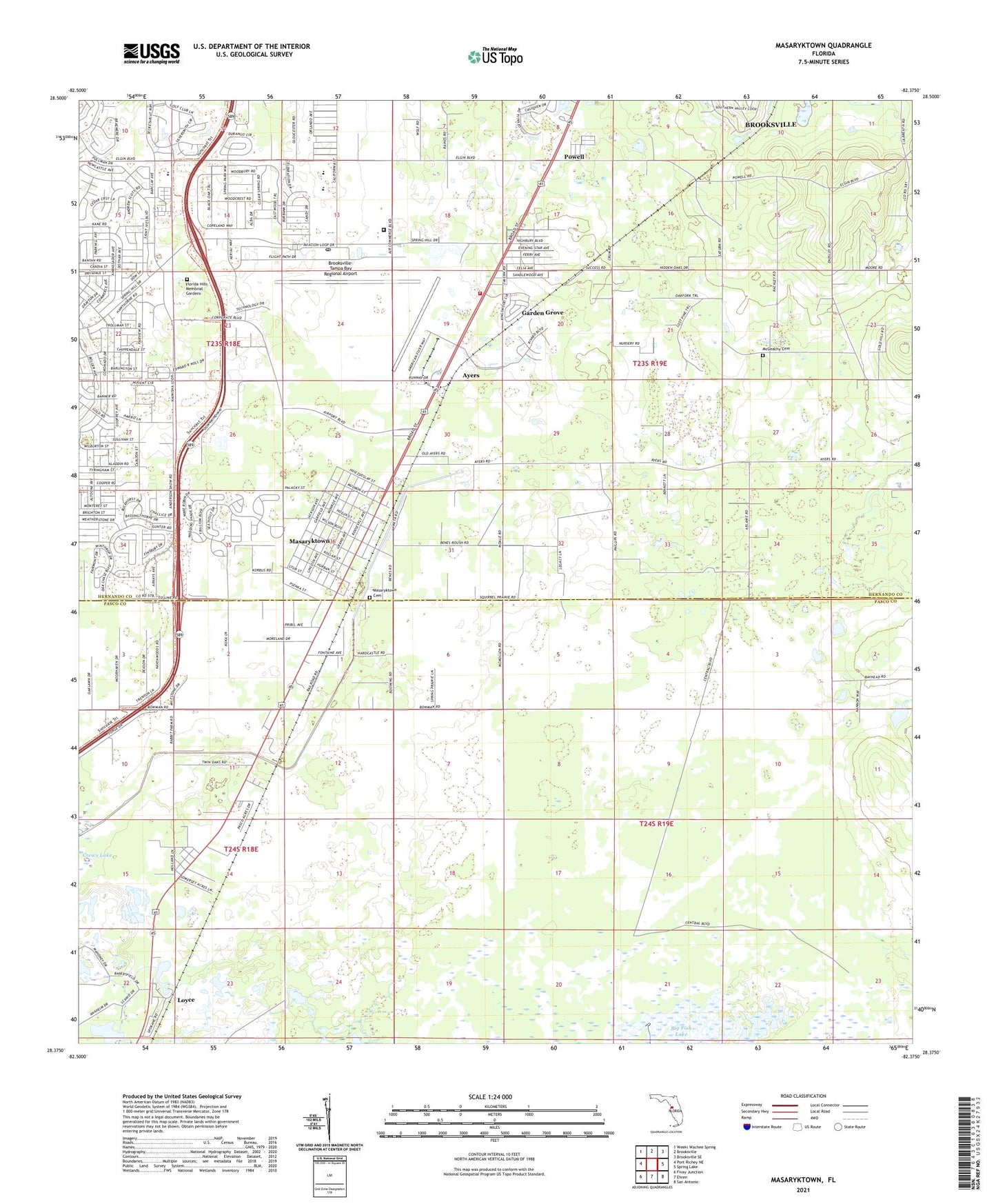 Masaryktown Florida US Topo Map Image