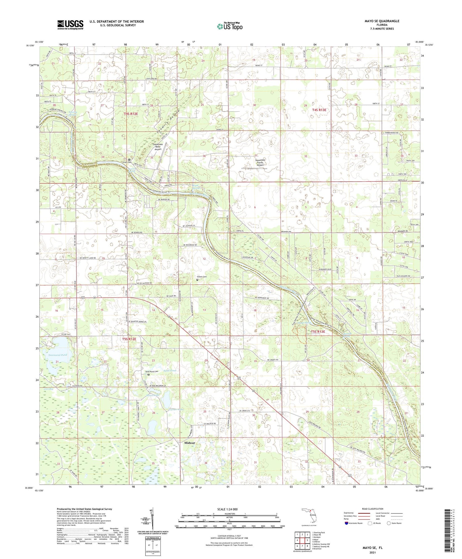 Mayo SE Florida US Topo Map Image