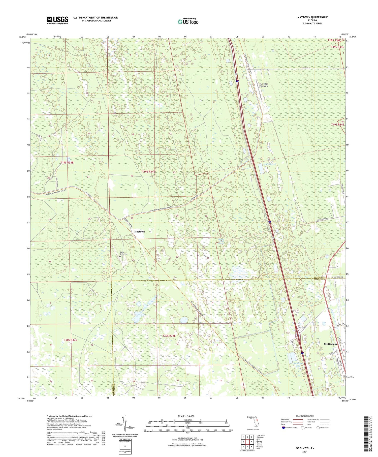 Maytown Florida US Topo Map Image