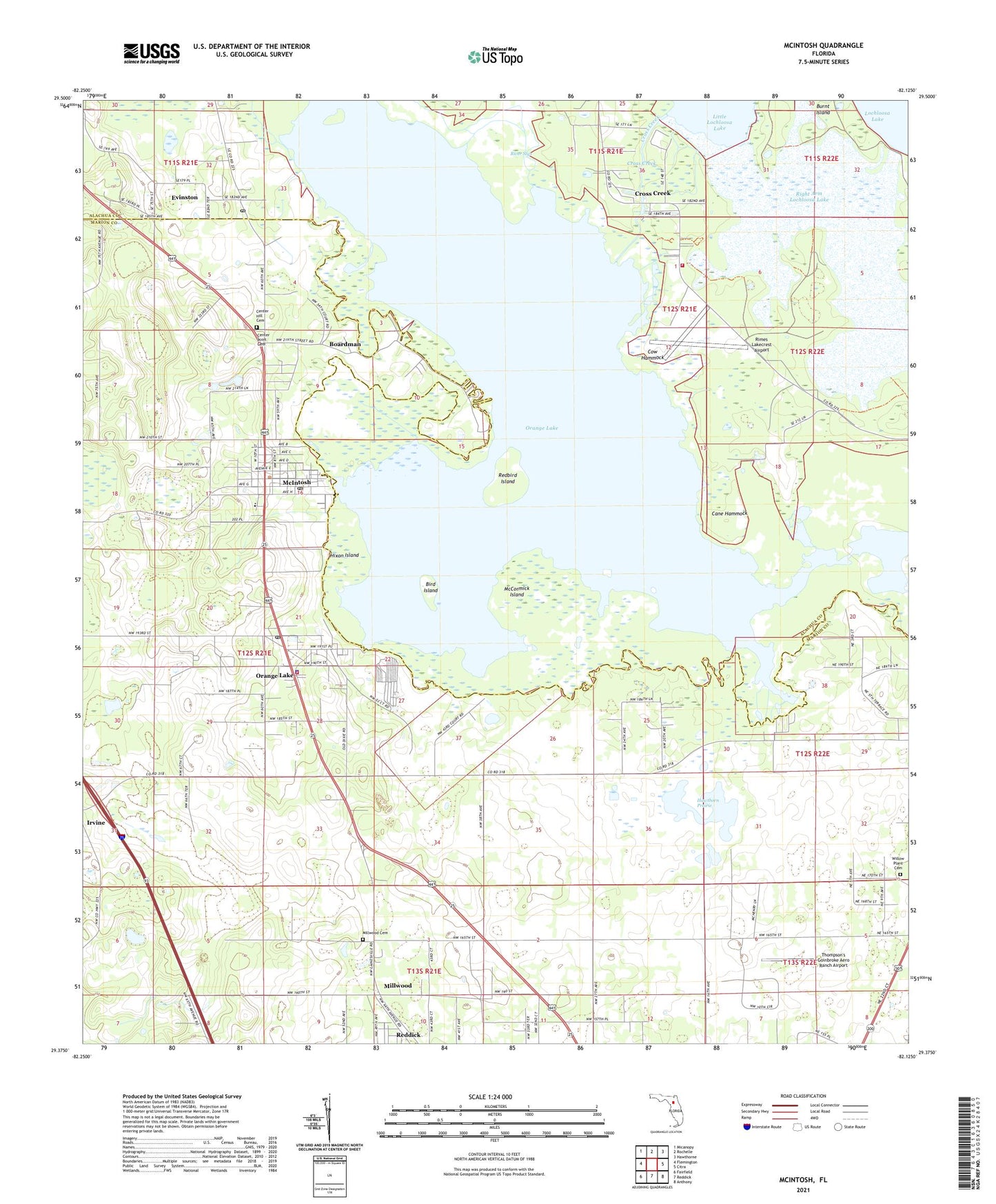 McIntosh Florida US Topo Map Image