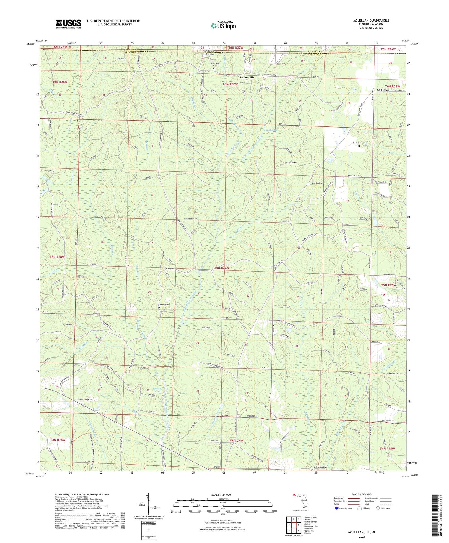 McLellan Florida US Topo Map Image