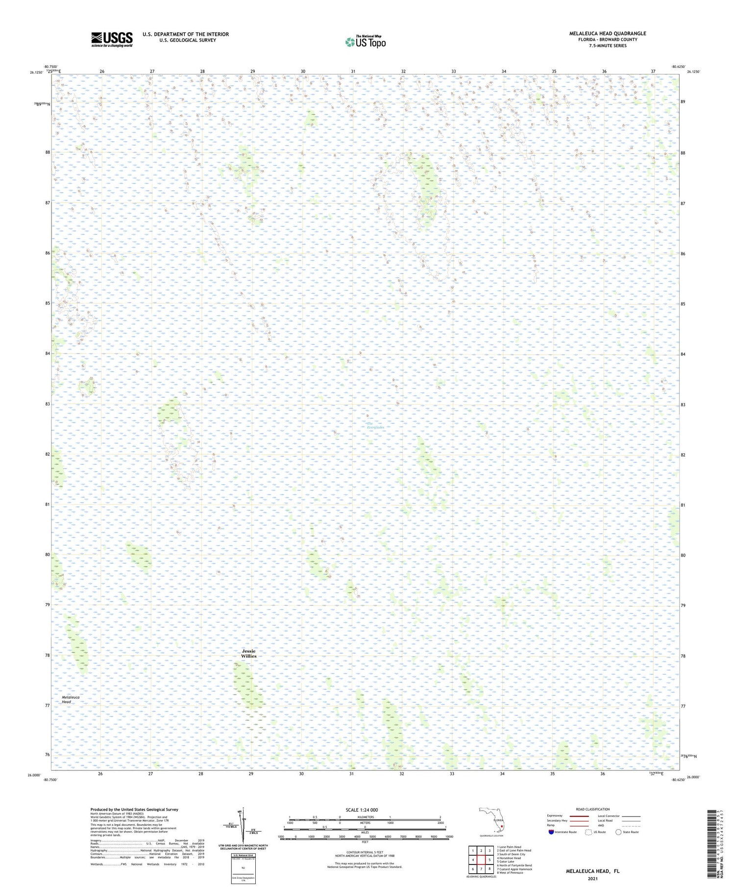 Melaleuca Head Florida US Topo Map Image