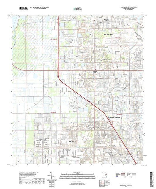 Melbourne West Florida US Topo Map Image