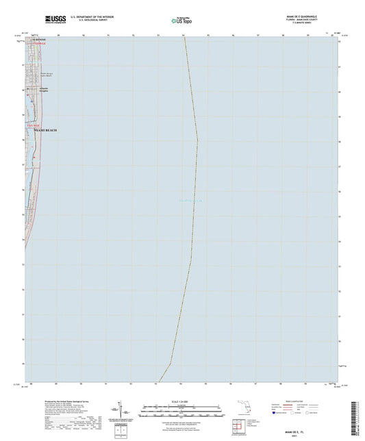 Miami OE E Florida US Topo Map Image