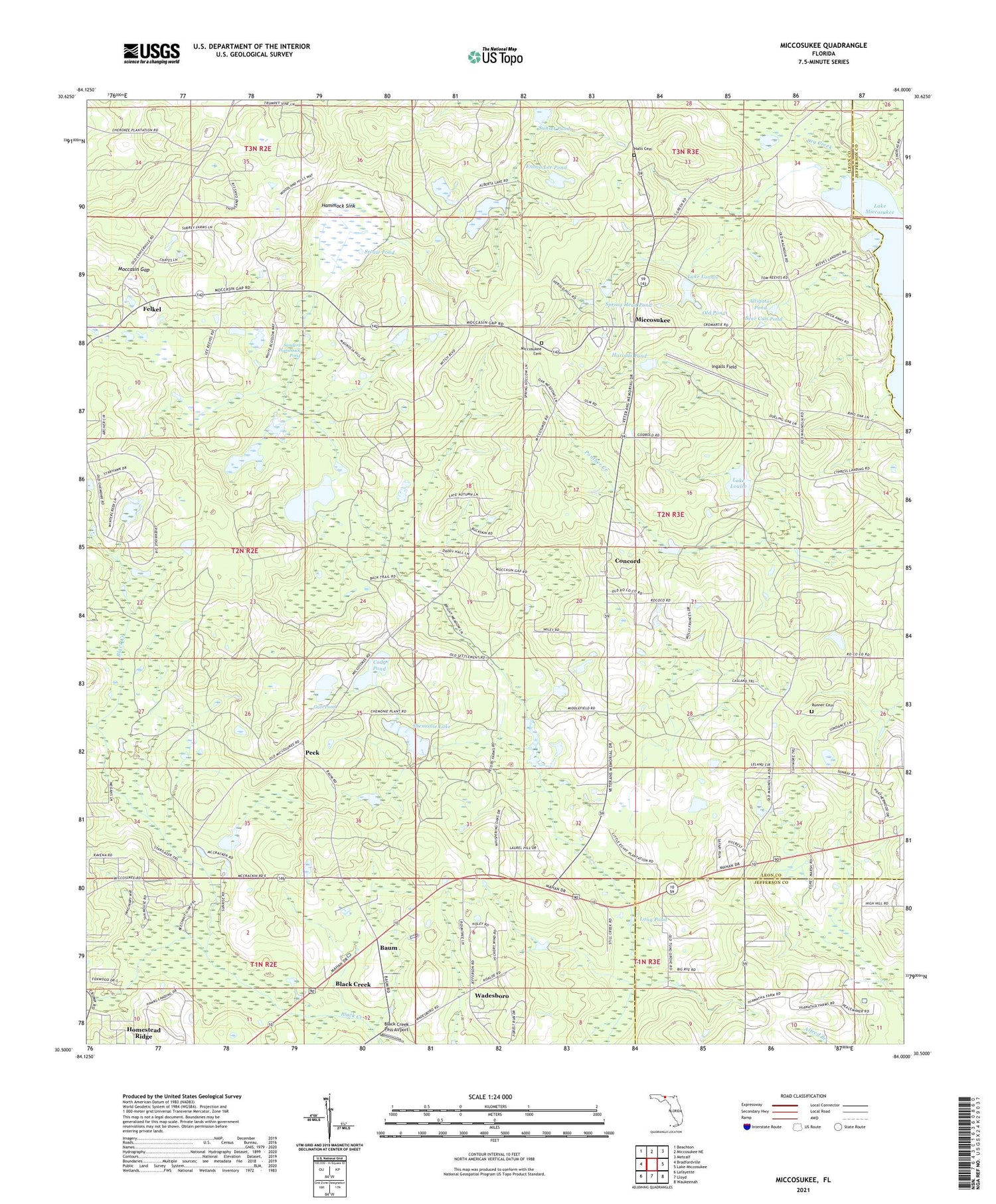 Miccosukee Florida US Topo Map Image