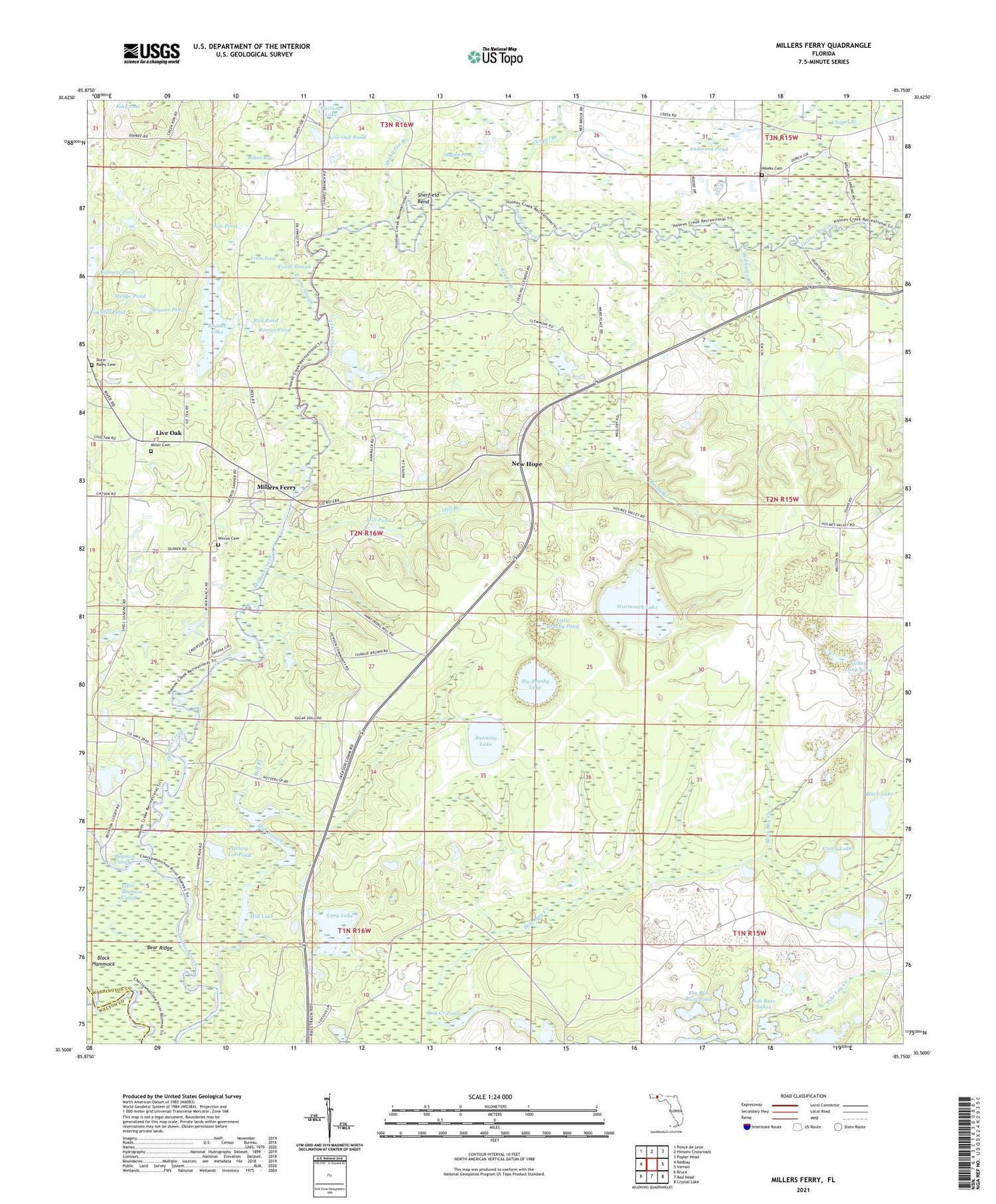 Millers Ferry Florida US Topo Map Image