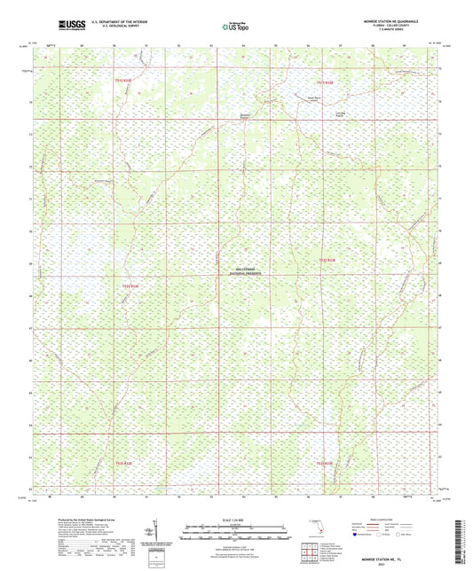 Monroe Station NE Florida US Topo Map Image