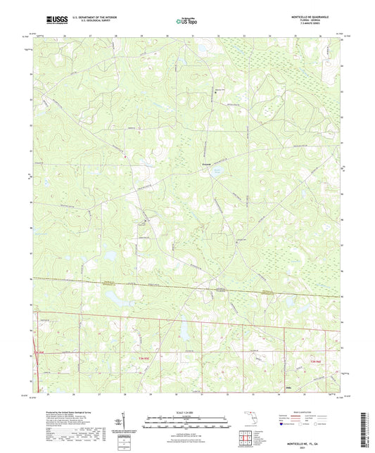 Monticello NE Florida US Topo Map Image