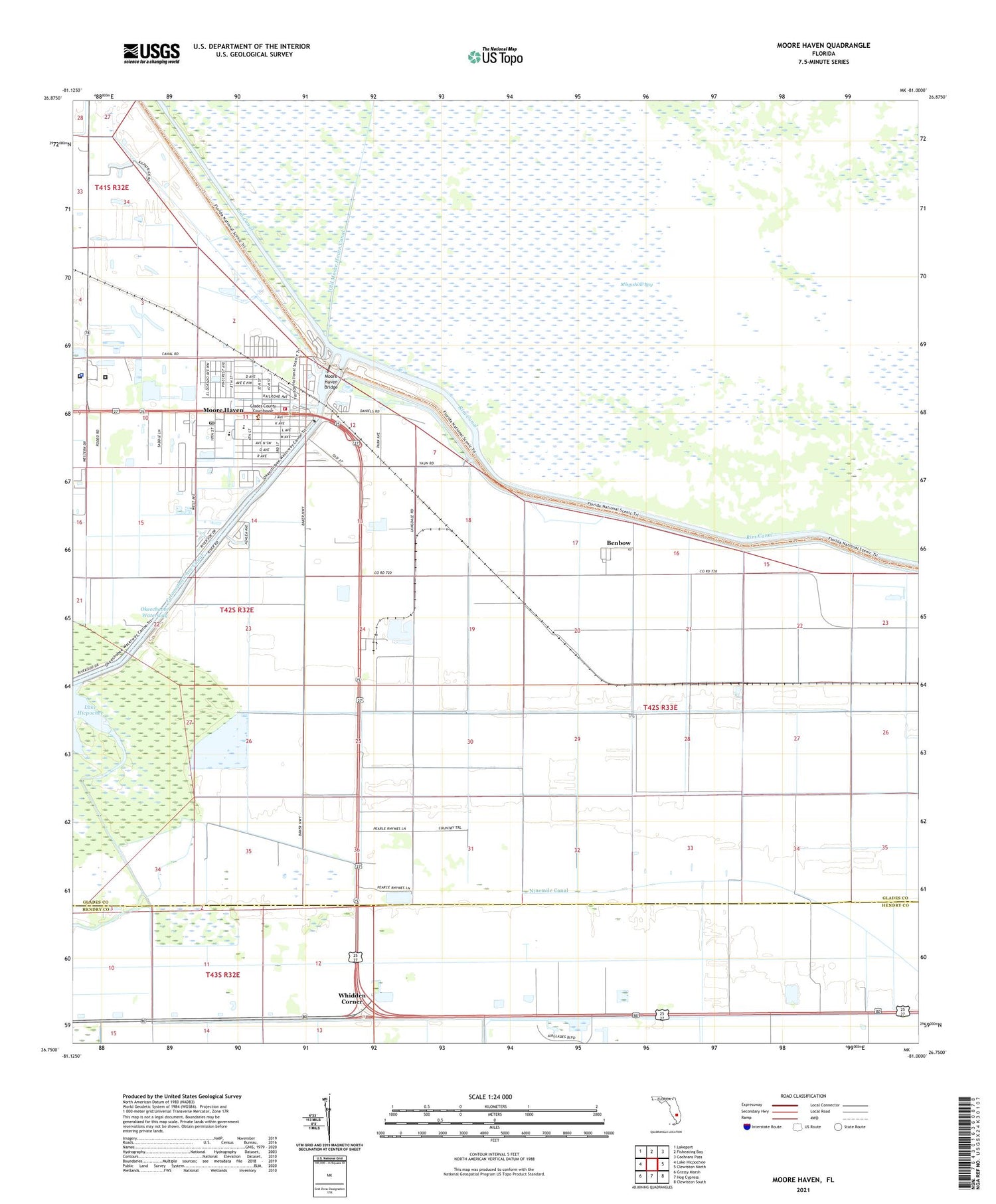 Moore Haven Florida US Topo Map Image