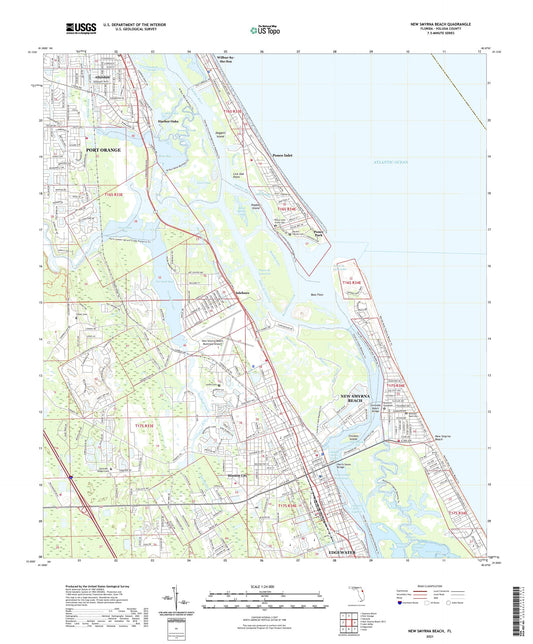 New Smyrna Beach Florida US Topo Map Image