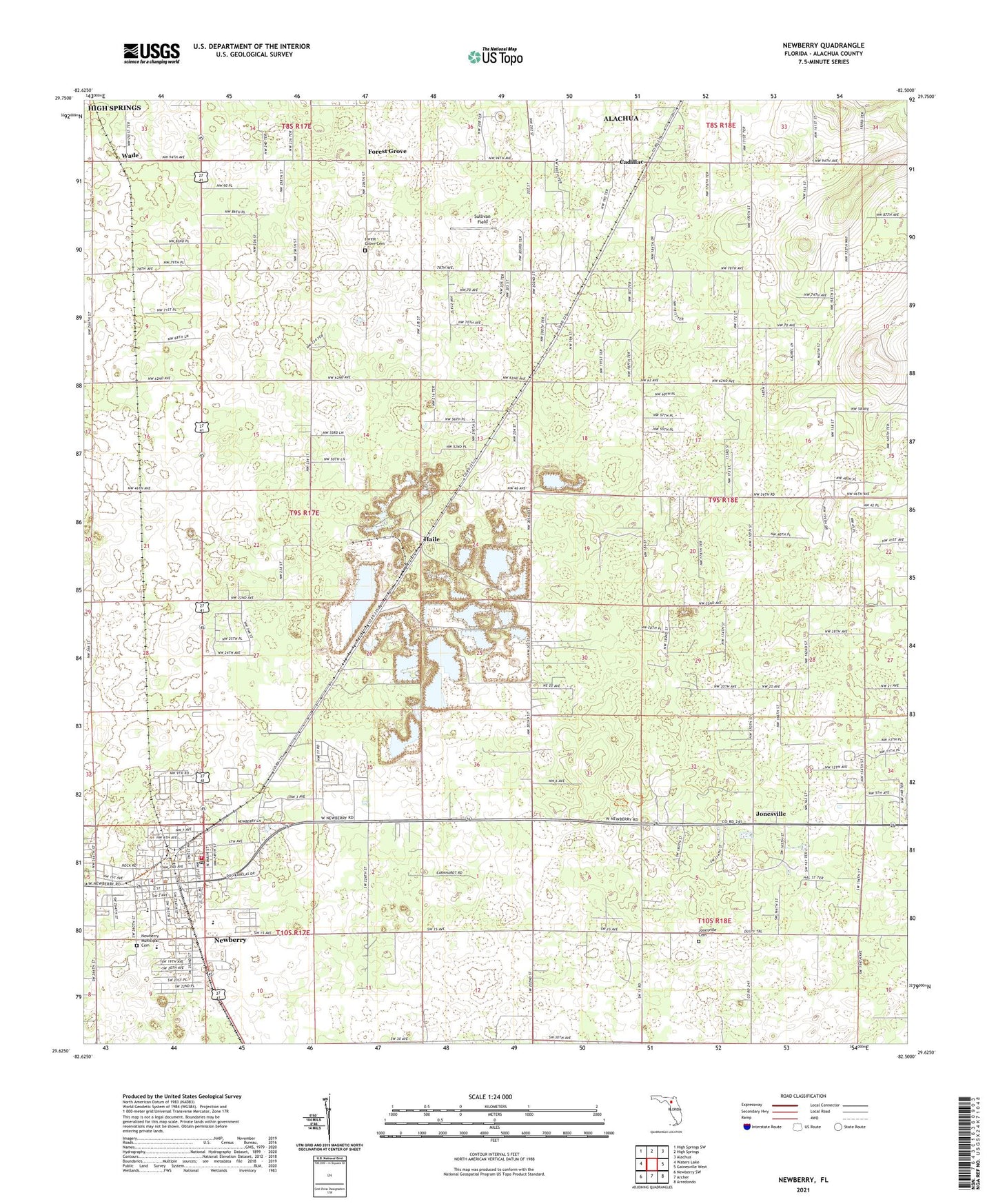 Newberry Florida US Topo Map Image