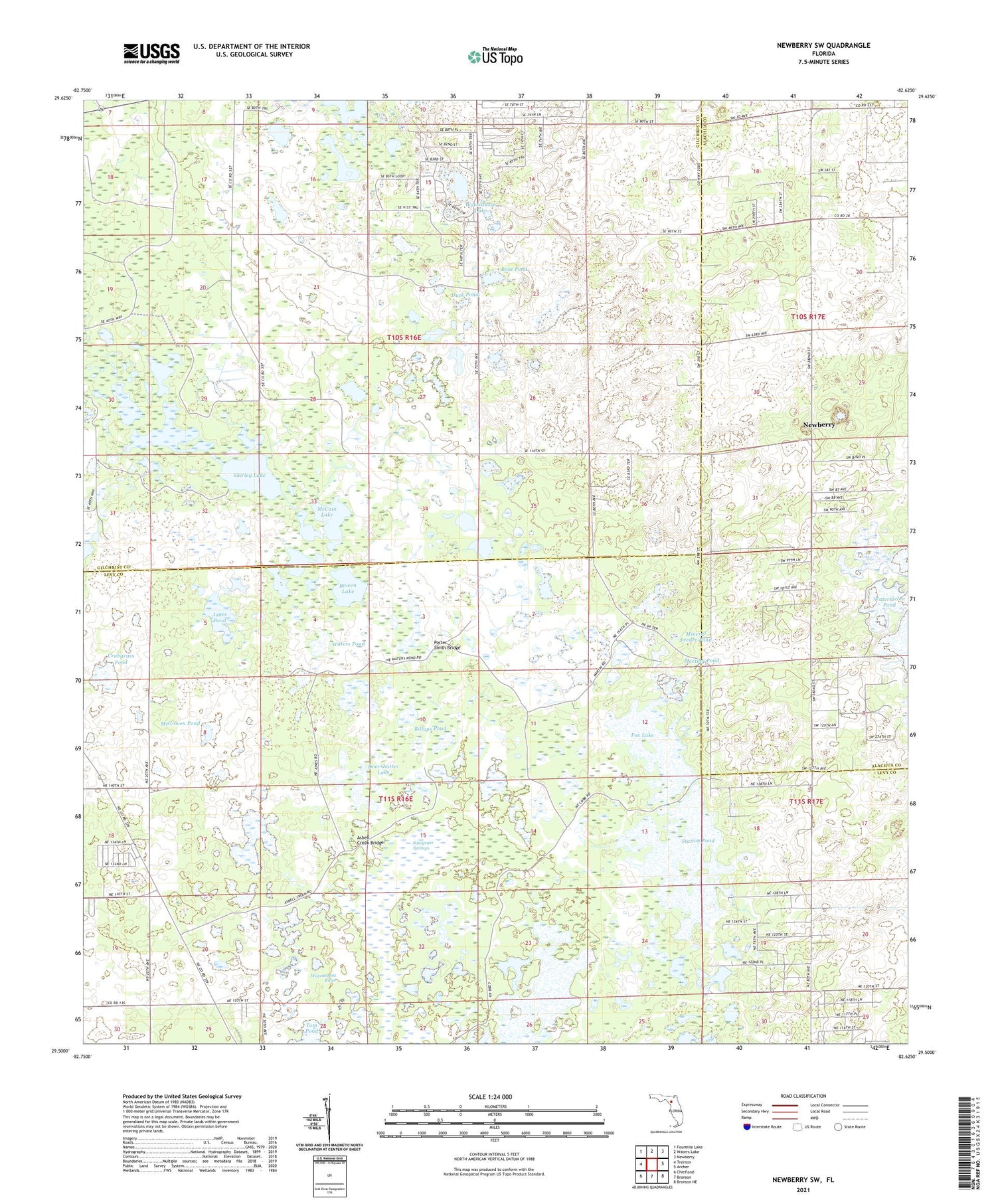 Newberry SW Florida US Topo Map Image
