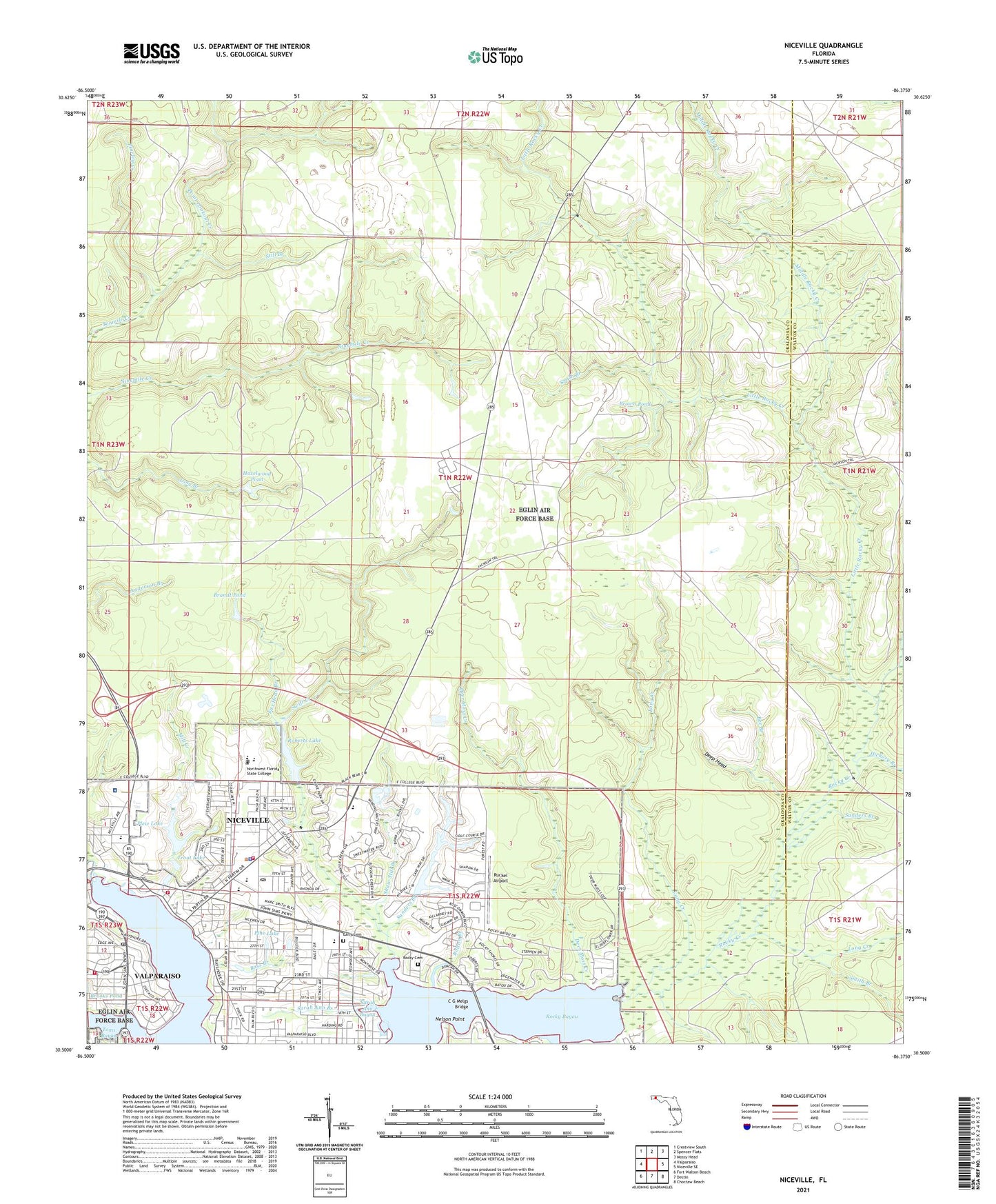 Niceville Florida US Topo Map Image