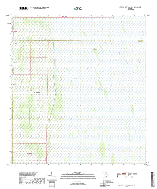 North of Fortymile Bend Florida US Topo Map Image