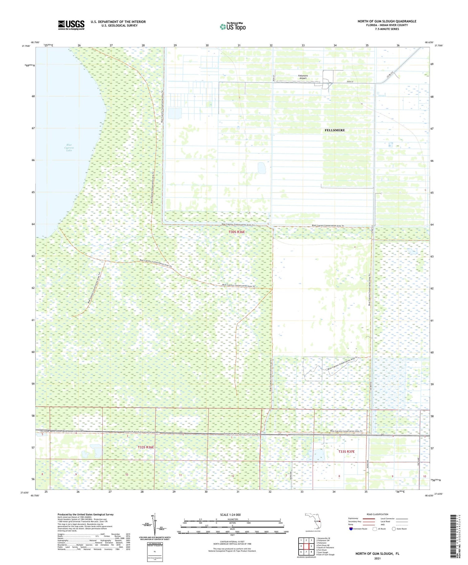 North of Gum Slough Florida US Topo Map Image