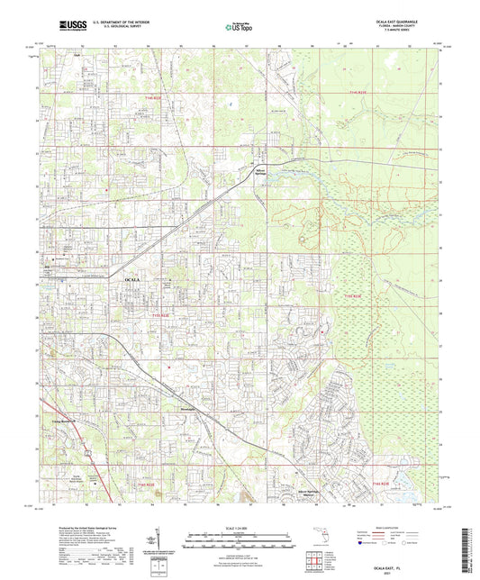 Ocala East Florida US Topo Map Image