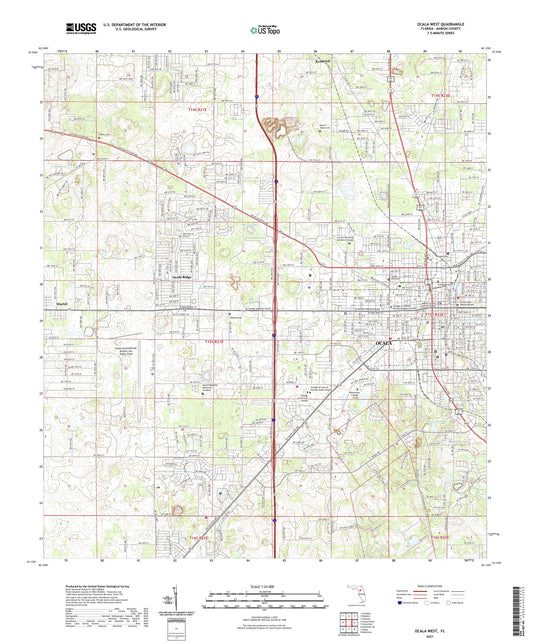 Ocala West Florida US Topo Map Image