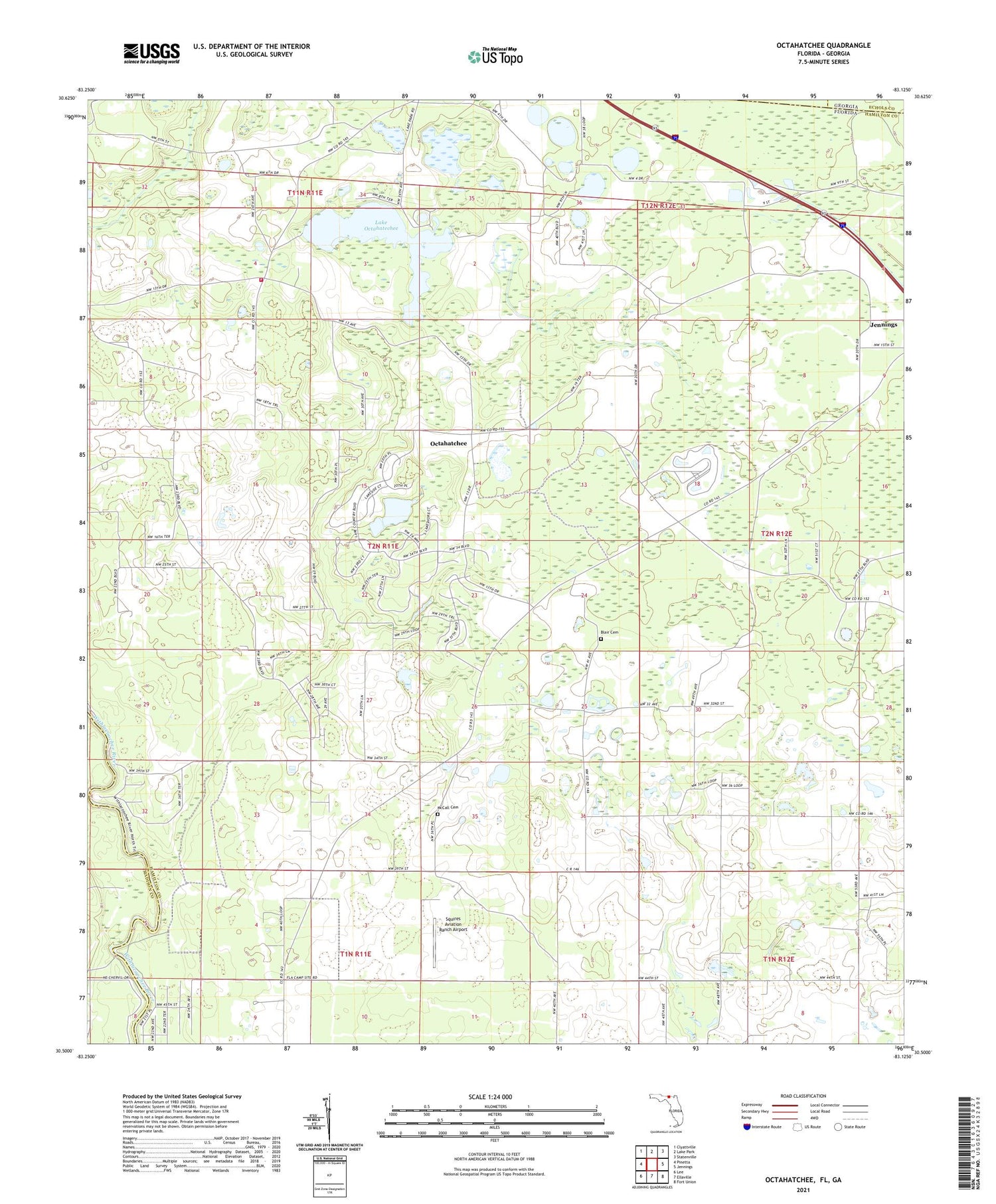 Octahatchee Florida US Topo Map Image