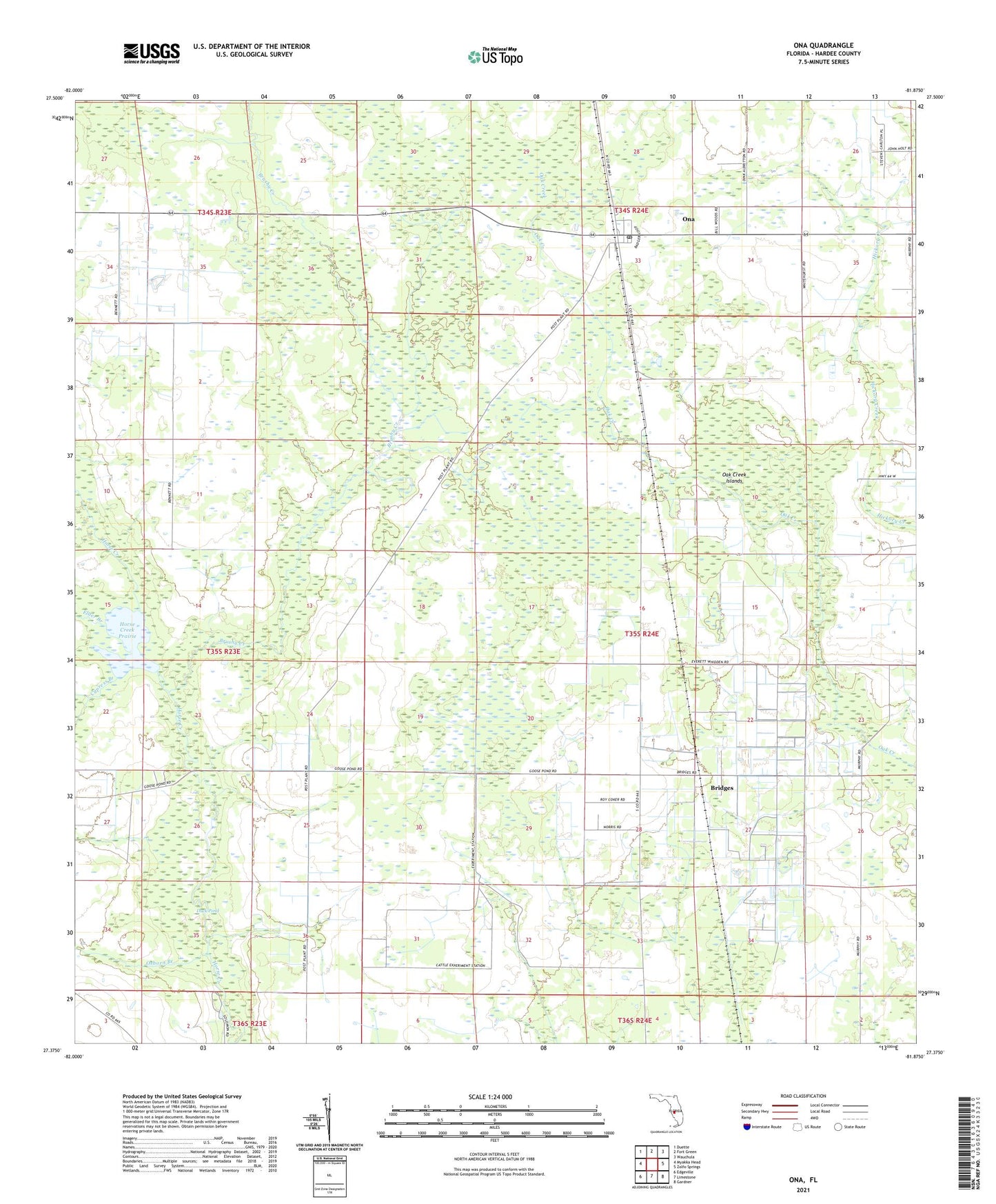 Ona Florida US Topo Map Image