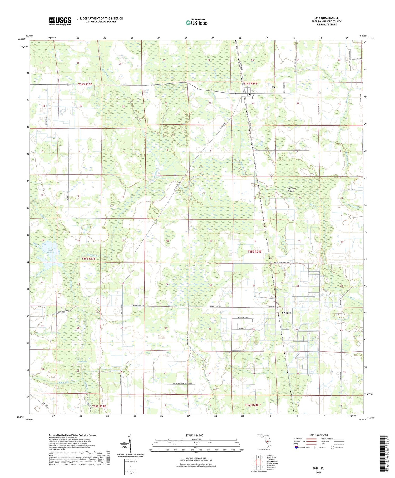 Ona Florida US Topo Map Image