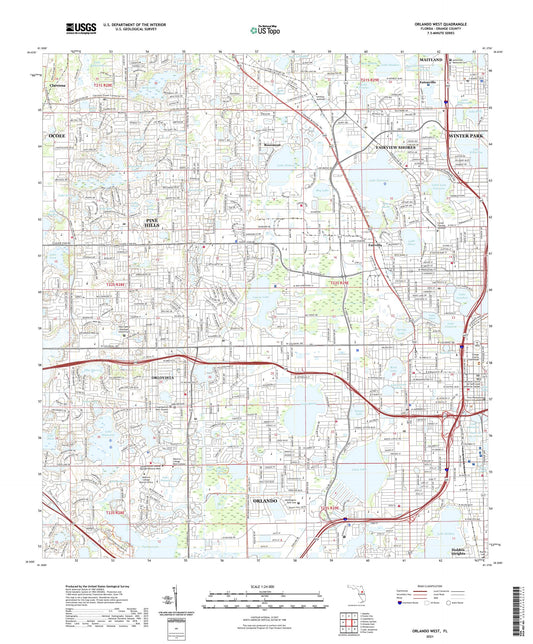 Orlando West Florida US Topo Map Image