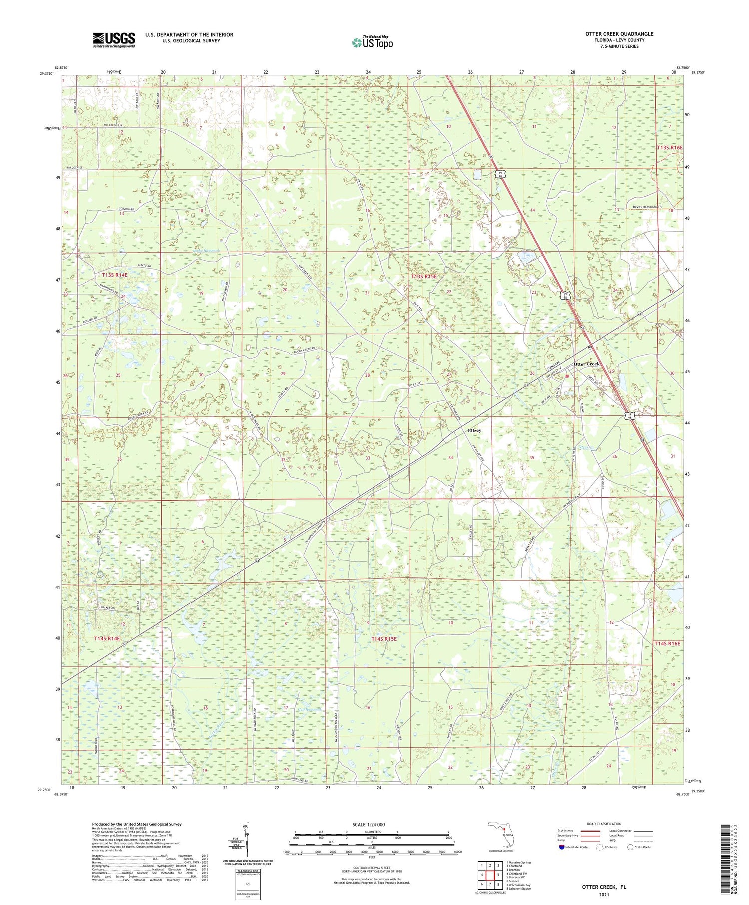 Otter Creek Florida US Topo Map Image