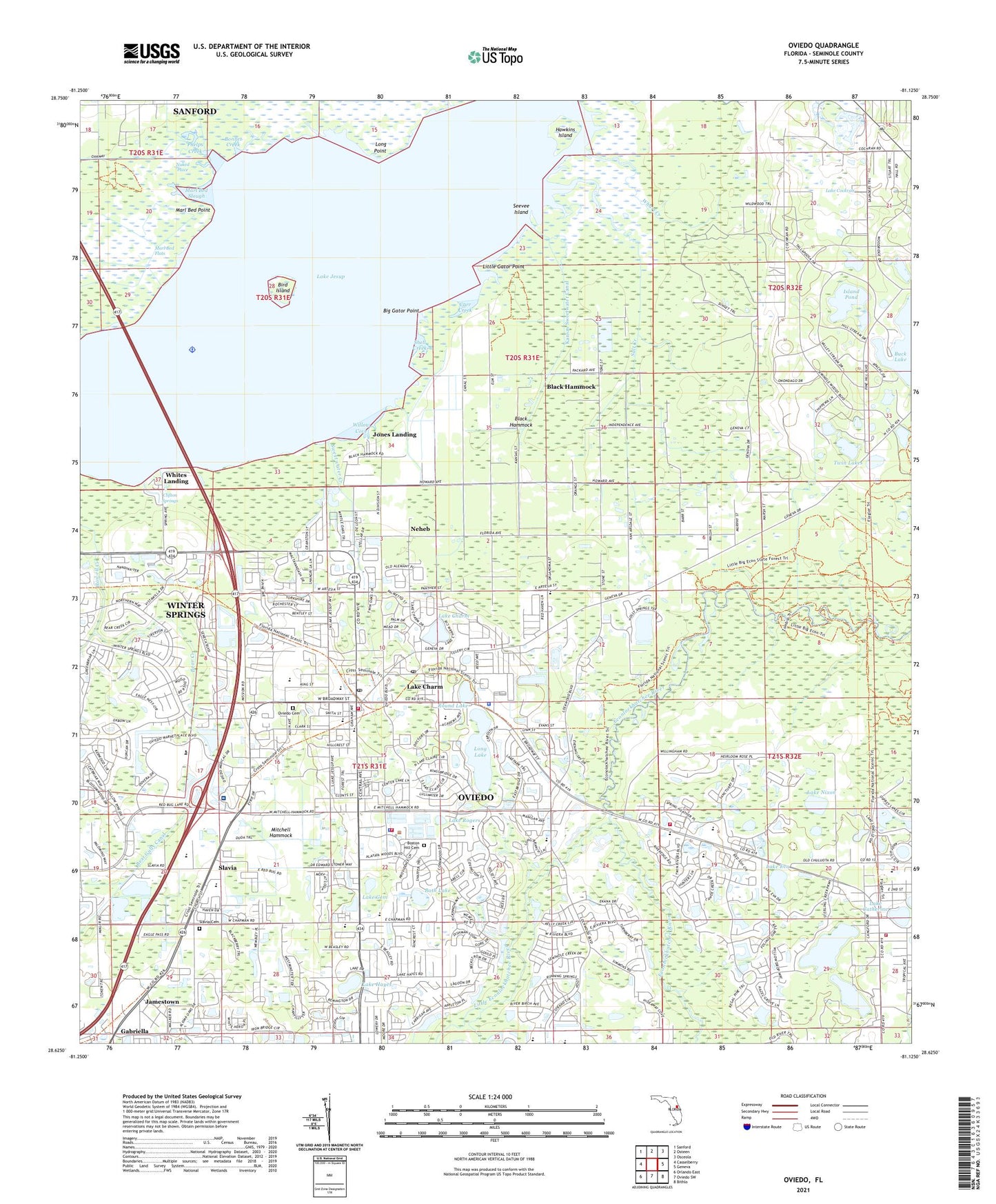 Oviedo Florida US Topo Map Image