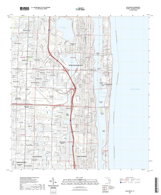 Palm Beach Florida US Topo Map Image