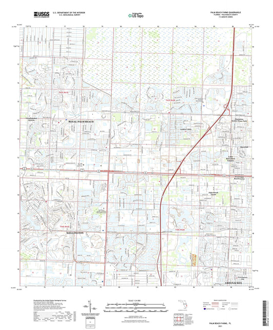 Palm Beach Farms Florida US Topo Map Image